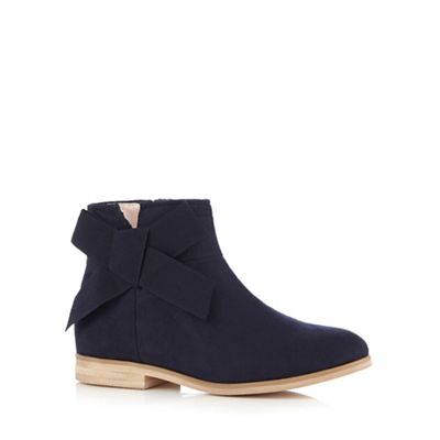 J by Jasper Conran Girls' navy bow applique ankle boots